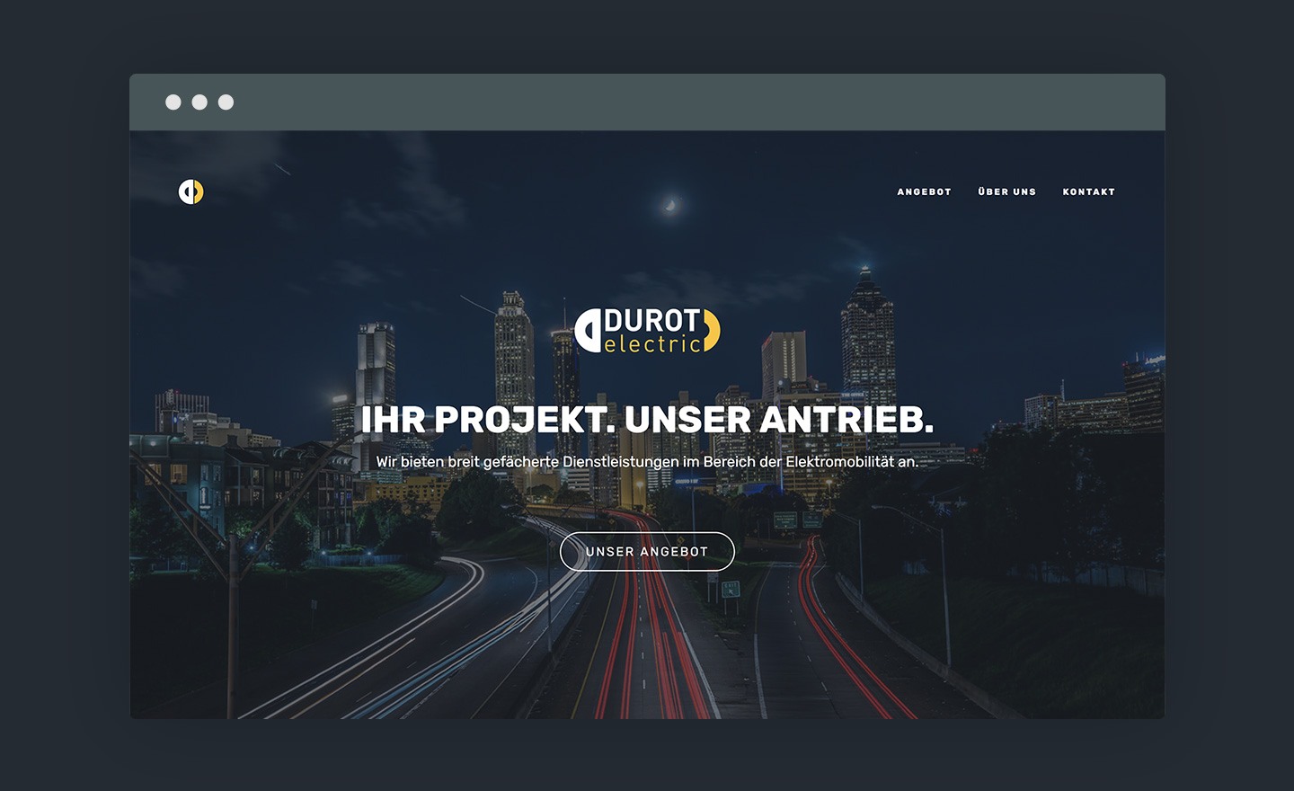 Screenshot of the website of Durot Electric